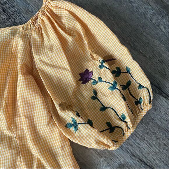 NWT Anthropologie Amabella Embroidered Tangerine Blouse medium - Picture 4 of 8